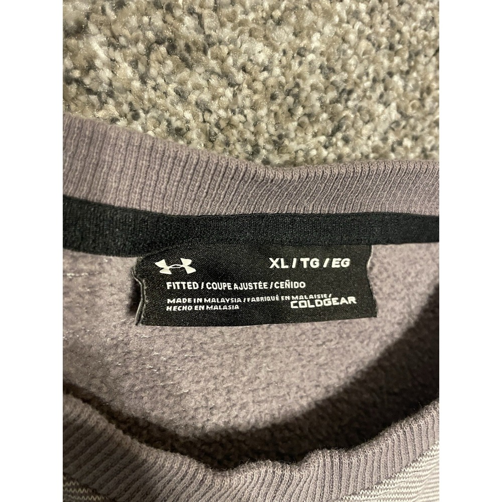 Under Armour Grey Crew Neck Sweater Mens X-Large ColdGear Fitted Sweatshirt - Picture 4 of 5
